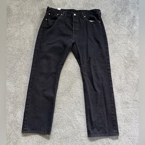 Levi’s 501 Jeans Mens size 38x30 Black Button Fly Straight Leg Denim